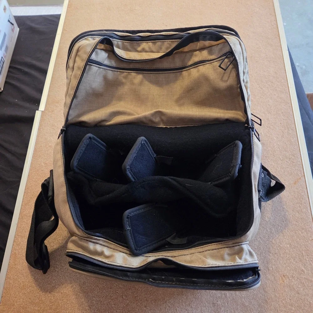 Unbranded Canvas‎ Camera Messenger Bag Khaki Adjustable Dividers Good Condition